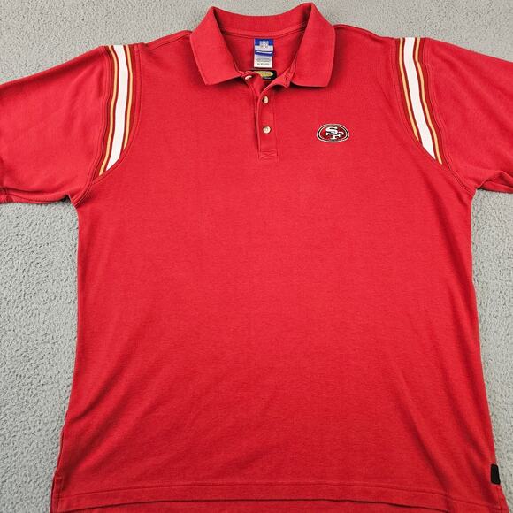 San Francisco‎ 49ers Polo Men's XL Red Reebok NFL Football Sportswear Shirt - Picture 2 of 10